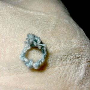 Blue and white knotted bracelet